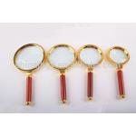 Wooden Custom 4X  6X 10X Handheld Reading Magnifier For Reading Antique Plating