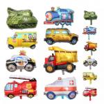 Wholesale New Mini Traffic Vehicle Aluminum Foil Balloon Children's Toys Birthday Party Decoration Car Toy for sale