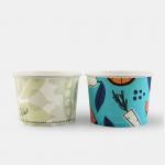 Foil Stamping Disposable PLA 8oz Printed Takeaway Ice cream Paper Cups for sale