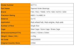 China 807713 Tapered Roller Bearings Chrome Steel Nonstandard ABEC-3 / ABEC-5 supplier