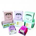 China Kraft Paper Cupcake Boxes with Handle and Clear Window Cupcake Box manufacturer