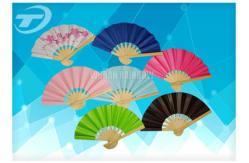 China 10cm Small Size Paper Folding Fans With Natural Bamboo Frame supplier