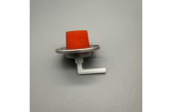 China Compact plastic gas canister valve for emergency kits with child-resistant cap supplier