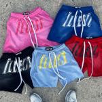 Custom Logo Silk Screen Print Streetwear Vintage Cotton French Terry Patch Embroidery With Drawstring Acid Wash Men's Shorts for sale