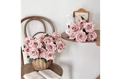 China Artificial silk rose bouquet wedding decoration supplier
