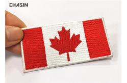 China Custom Canada Flag Embroidery Iron Patches No Minimum For Clothing supplier