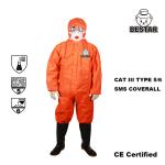 CE Certified Antistatic TYPE 5/6 SMS Coverall for General Industry Maintenance for sale