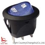 Lamp Rocker Switch, RC, Round, Blue LED, ON-OFF printed, 3 terminals, 15A 125V. for sale