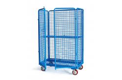 China High Gloss 6.0mm Wire 50*100 Mesh Roll Container Trolley supplier