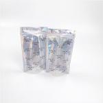Shinny Glossy Hologram Cosmetic Packaging Bag Biodegradable With Transparent Front