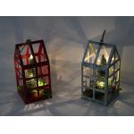 Openwork Indoor Decorations Metal House Iron Lanterns With LED Support OEM for sale