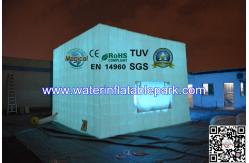 China Cube Inflatable Wedding Party Tent With Led Lighting , Inflatable Cube Booth supplier
