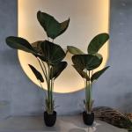 Realistic Artificial Fan Palm Tree with Natural Green Foliage