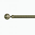 Circle Diamond Curtain Rod Finials Anti Brass Metal Curtain Pole Set 19MM for sale