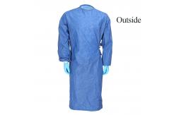 China Custom Breathable Antibacterial Isolation Gown SMS PP PE with Knitted Cuff supplier