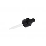 15mm 18mm 24mm Black Glass Dropper Pipette Smooth Plastic Cap For Bottles