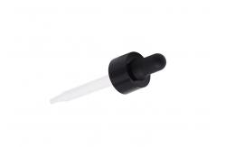 China 15mm 18mm 24mm Black Glass Dropper Pipette Smooth Plastic Cap For Bottles supplier