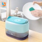 2 In 1 Hand Press Kitchen Soap Dispenser Liquid Dish Washing Sponge Pump for sale