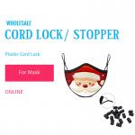 Black Color Stopper Toggle Cord Locks For Production Face Masks for sale