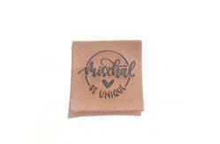 China Debossed Logo Small PU Leather Patches suitable For Hat And Bag supplier