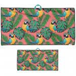Popular Microfiber Fabric Waffle Pattern Golf Towel With Heavy Duty Carabiner