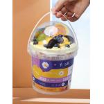 1L Plastic Cream Bucket with Semi-circular Transparent Lid and Customized Logo Print