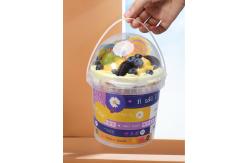 China 1L Plastic Cream Bucket with Semi-circular Transparent Lid and Customized Logo Print supplier