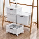 13cm 25.5cm Plastic Storage Basket With Lid On Wheels Sustainable