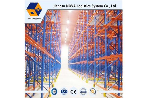 Durable Drive Through Racking System Industrial Metal Storage Racks Automation Control