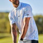 Custom High Quality Polyester Spandex Blade Collar Golf Polo Shirt Wholesale Men Sublimation Printed Golf Shirt for sale