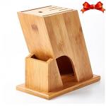 Multipurpose Bamboo Knife Storage Block , Wooden Knife Holder Phthalate Free for sale