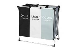 China Waterproof Sturdy Collapsible Laundry Hamper With Triple Baskets Reusable supplier