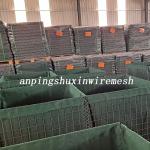 Green Galvanized Hesco Bastion Military Sand Wall for sale