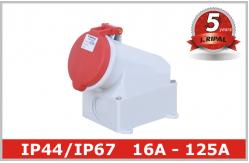 China 16A 32A 63A 125 Amp Wall mounted Industrial Socket Outlets Appliance Inlet supplier