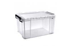 China Wheeled Clear Organizing Bins Clear Plastic Storage Bins With Handle supplier