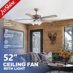 Traditional Ceiling Fan Light Satin Nickel Body 3 Light Kit AC Motor for sale
