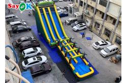 China Large Multi Channel  PVC Inflatable Bouncer Slide With Pool supplier
