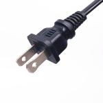 HENG-WELL US 2 Pin NEMA 1-15P Plug to IEC 320 C7 Power Cord Set PVC 1.8M 1800mm Black UL Power Cord for sale