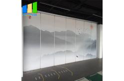 China 65mm Thickness Wood Folding Partition Walls Room Divider With Aluminum Frame supplier