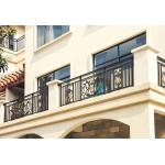 Black Powder Coating  Iron Tubular Metal Fence Spearhead Design