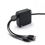 Multifunctional 3A ABS Fast Charging USB Cables Retractable 3 In 1 for sale