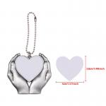 Creative Christmas Ornament Heart In Hands Sublimation Car Charm Pendants Blanks For Heat Press for sale