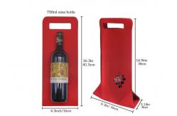 China 3mm Wedding Folding EN71 Felt Wine Carrier Tote Bags With Handle supplier