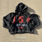 Custom Vintage Distressed Acid Washed Hoodie DTG Logo Streetwear Zipper Hoodie for sale