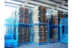 China Portable Steel Pallet Stacking Rack Folding Metal Pallet Box Stack Rack supplier