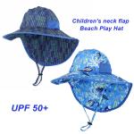 China Searsucker Blue Beach Hawaii Fisherman Hat Custom Upf 50 Sun Protection Baby for sale