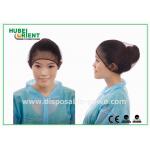 Black Round Nylon Disposable Head Cap / hospital hair nets with Elastic and Snood for sale