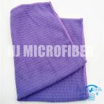 Purple piped weft knitted check 80% polyester and 20% polyamide kitchen cleaning towel