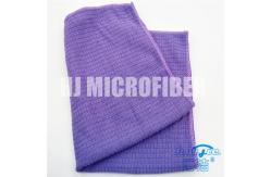 China Purple piped weft knitted check 80% polyester and 20% polyamide kitchen cleaning towel supplier