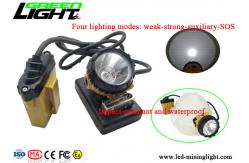 China 25000lux Afety Wire Cap Led Mining Lamp , High Intensity Light Flashing Cap Light supplier